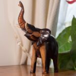 Statuette Eléphant Africain - Noir & Beige – Image 2