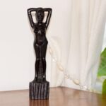 Statuette Femme Africaine - Mains sur la Tête - Bois – Image 2